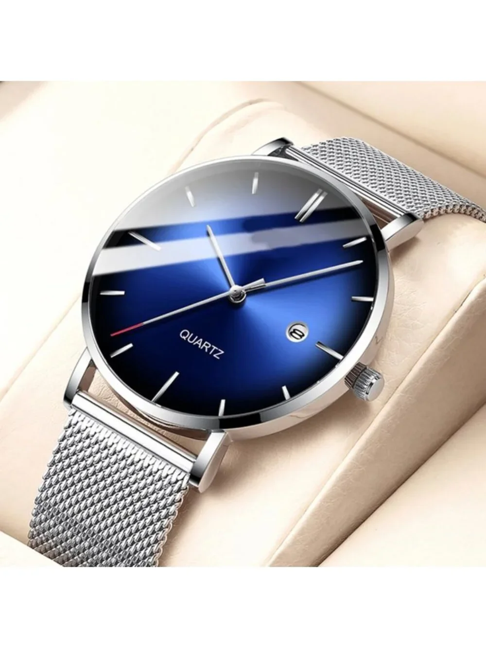 Stylish Minimalist Waterproof Men's Analog Watch | Ultra Thin Stainless Steel